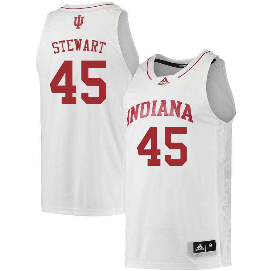 Men #45 Parker Stewart Indiana Hoosiers College Basketball Jerseys Sale-White - Click Image to Close